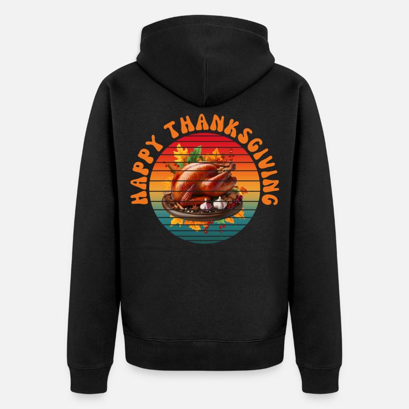 Joyeux Thanksgiving - Veste à capuche bio Premium Unisexe - noir