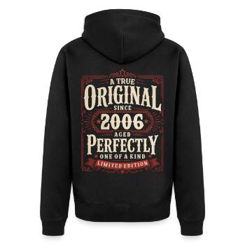 2000th Birthday Gift Original Vintage 2006 - Unisex Premium Organic Zip Hoodie - black - Back - Nico (187cm)