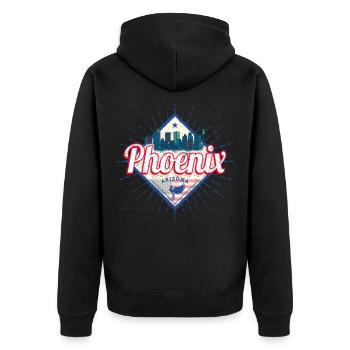 Phoenix en Arizona, États-Unis, Souvenir - Veste à capuche bio Premium Unisexe - noir - Dos - Nico (187cm)