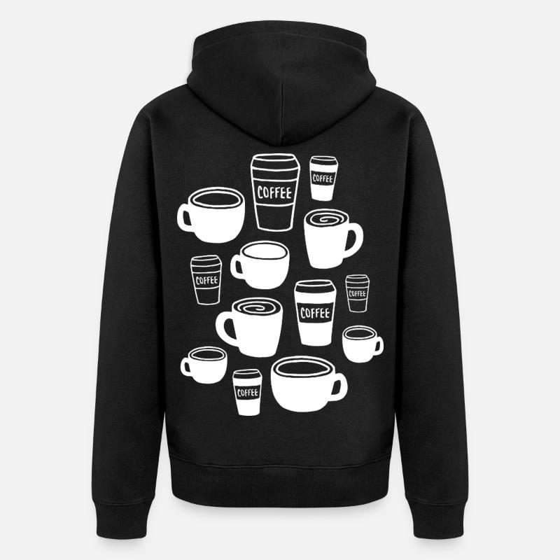 Coffee Kaffeebecher - Unisex Premium Bio Zip Hoodie - Schwarz