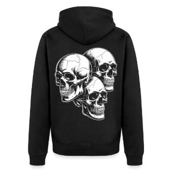 Trio crâne - Veste à capuche bio Premium Unisexe - noir - Dos - Nico (187cm)