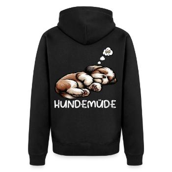 Dog Tired Shih tzu Shih tzus Shih tzu Owner - Unisex Premium Organic Zip Hoodie - black - Back - Nico (187cm)