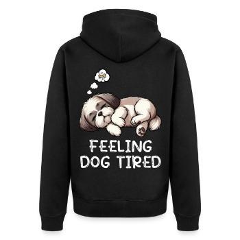 Feeling Dog Tired Shih Tzu Shih tzus Shih tzu Hund - Unisex Premium Organic Zip Hoodie - black - Back - Nico (187cm)