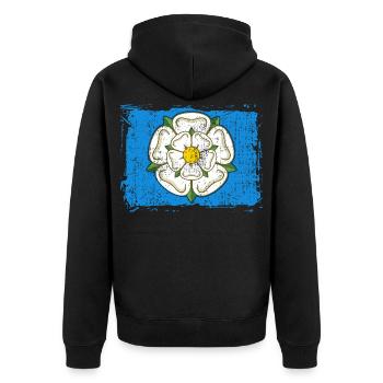 Yorkshire Rose Flag Nord de l’Angleterre Royaume-Uni - Veste à capuche bio Premium Unisexe - noir - Dos - Nico (187cm)