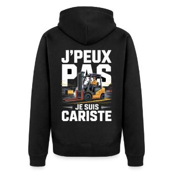 T-Shirt Cariste Homme Style Workwear Cadeau Drôle - Veste à capuche bio Premium Unisexe - noir - Dos - Nico (187cm)