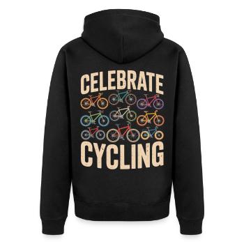 Célébrez le cyclisme rétro - Veste à capuche bio Premium Unisexe - noir - Dos - Nico (187cm)