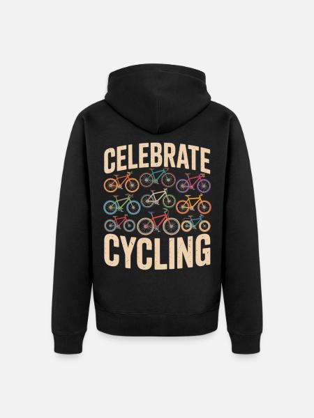 Célébrez le cyclisme rétro - Veste à capuche bio Premium Unisexe - noir