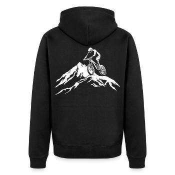 Mountain bike - Unisex Premium Organic Zip Hoodie - black - Back - Nico (187cm)