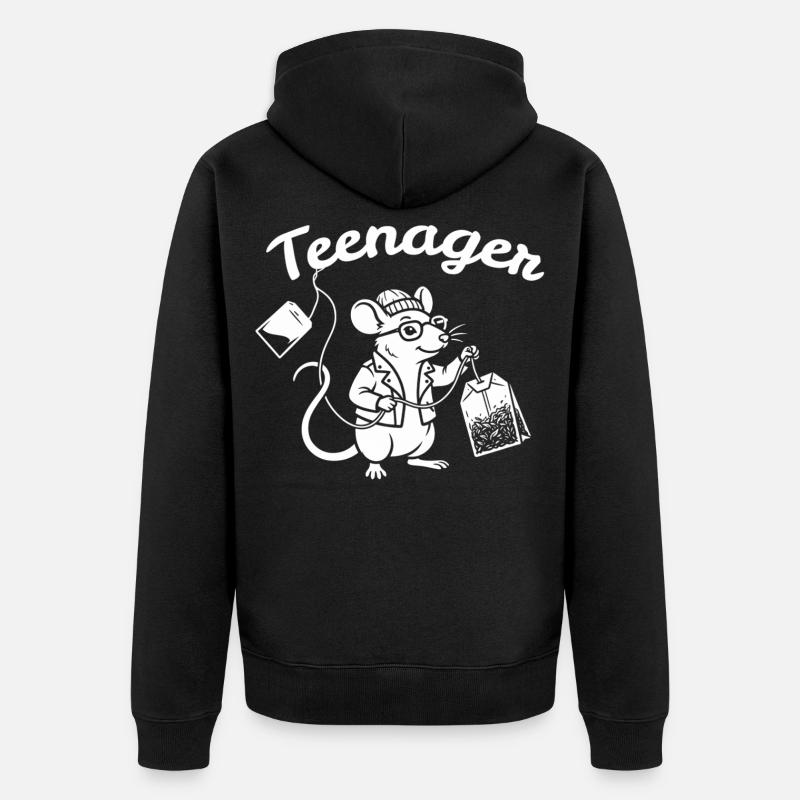 Adolescent Souris Scientifique - Veste à capuche bio Premium Unisexe - noir