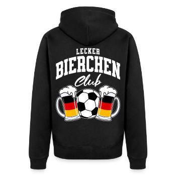 Lecker Bierchen Club - Fußball Deutschland - Unisex Premium Bio Zip Hoodie - Schwarz - Hinten - Nico (187cm)