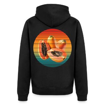 papaya fruit - Unisex Premium Organic Zip Hoodie - black - Back - Nico (187cm)