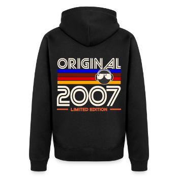 Original 2007 édition limitée - Veste à capuche bio Premium Unisexe - noir - Dos - Nico (187cm)