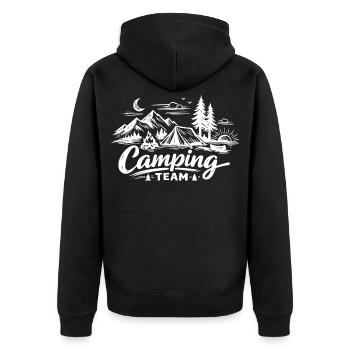 Tente d’équipe de camping - Veste à capuche bio Premium Unisexe - noir - Dos - Nico (187cm)