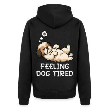 Feeling Dog Tired Shih Tzu Shih tzus Shih tzu Hund - Unisex Premium Organic Zip Hoodie - black - Back - Nico (187cm)