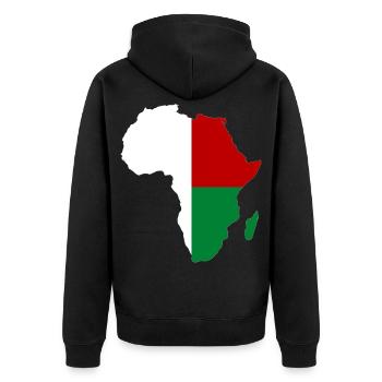 Madagascar Flag Africa - Unisex Premium Organic Zip Hoodie - black - Back - Nico (187cm)