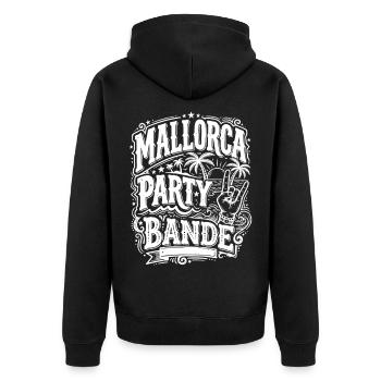 Mallorca Party Bande - Unisex Premium Bio Zip Hoodie - Schwarz - Hinten - Nico (187cm)