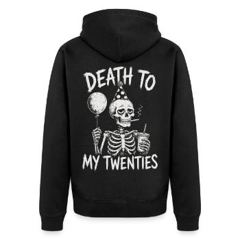30. Geburtstag 30er 30ter Ich bin jetzt 30 Jahre - Unisex Premium Bio Zip Hoodie - Schwarz - Hinten - Nico (187cm)