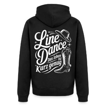 Line Dance Westernflair - Unisex Premium Bio Zip Hoodie - Schwarz - Hinten - Nico (187cm)