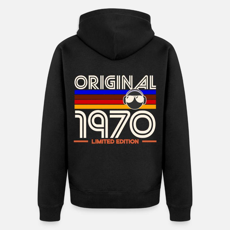Original 1970 Edition Limité - Veste à capuche bio Premium Unisexe - noir