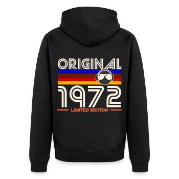 Original 1972 Édition limitée - Veste à capuche bio Premium Unisexe - noir - Dos - Nico (187cm)