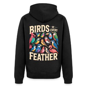 Birds of Every Feather Vogel Vielfalt - Unisex Premium Organic Zip Hoodie - black - Back - Nico (187cm)