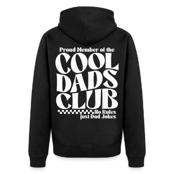 Cool Dads Club - Papa Vatertag Geschenk - Unisex Premium Bio Zip Hoodie - Schwarz - Hinten - Nico (187cm)