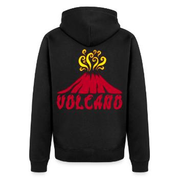 Volcan en éruption - Veste à capuche bio Premium Unisexe - noir - Dos - Nico (187cm)