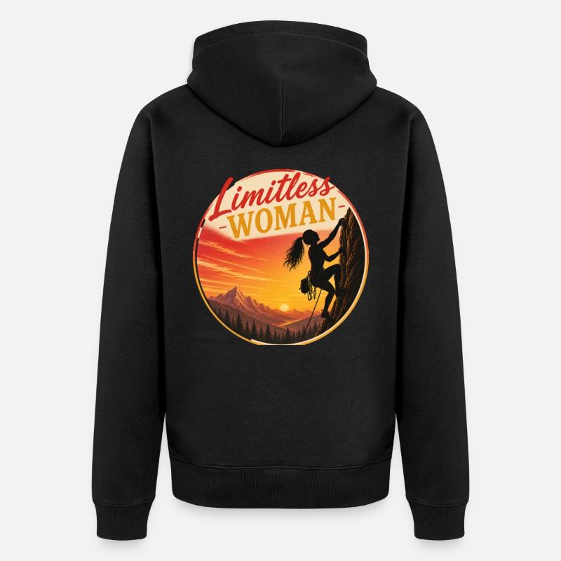 Femme sans limites – Escalade sans limites - Veste à capuche bio Premium Unisexe - noir