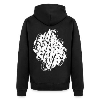 CALLIGRAPHIE ABSTRAITE SALE - Veste à capuche bio Premium Unisexe - noir - Dos - Nico (187cm)