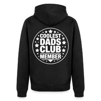 Coolest Dad Club Member - Unisex Premium Organic Zip Hoodie - black - Back - Nico (187cm)
