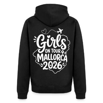 Malle 2026 Filles en tournée Majorque 2026 - Veste à capuche bio Premium Unisexe - noir - Dos - Nico (187cm)