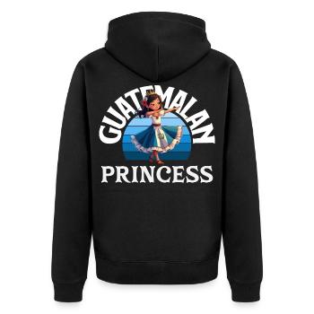 Guatemala Flagge T-Shirt Stolz & Heimat Chapín - Unisex Premium Bio Zip Hoodie - Schwarz - Hinten - Nico (187cm)