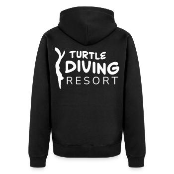 Turtle Diving Resort Logo - Unisex Premium Organic Zip Hoodie - black - Back - Nico (187cm)