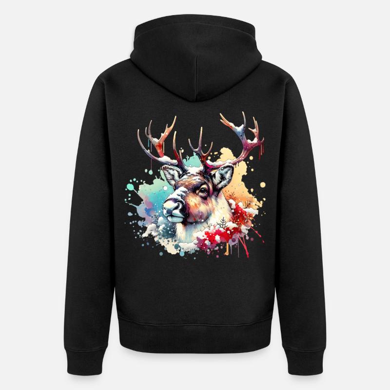 Cadeau du renne - Veste à capuche bio Premium Unisexe - noir