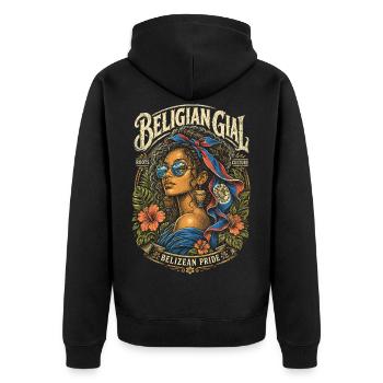 Belize Belizean Root Beligian Gial - Unisex Premium Organic Zip Hoodie - black - Back - Nico (187cm)