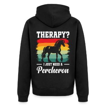 Percheron Outfit for Horse Owner Equestrian - Unisex Premium Organic Zip Hoodie - black - Back - Nico (187cm)