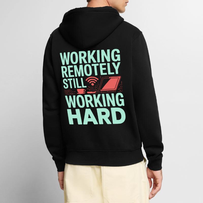 Remote Developer Working Remotely Web Programmer Unisex Premium Bio Zip Hoodie