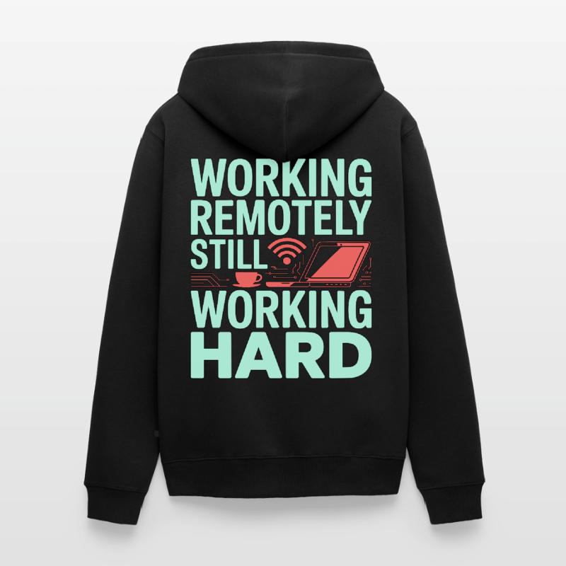 Remote Developer Working Remotely Web Programmer Unisex Premium Bio Zip Hoodie