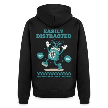 Leicht ablenkbare Sammelkarten-Booster-Spaßpaket - Unisex Premium Bio Zip Hoodie - Schwarz - Hinten - Nico (187cm)