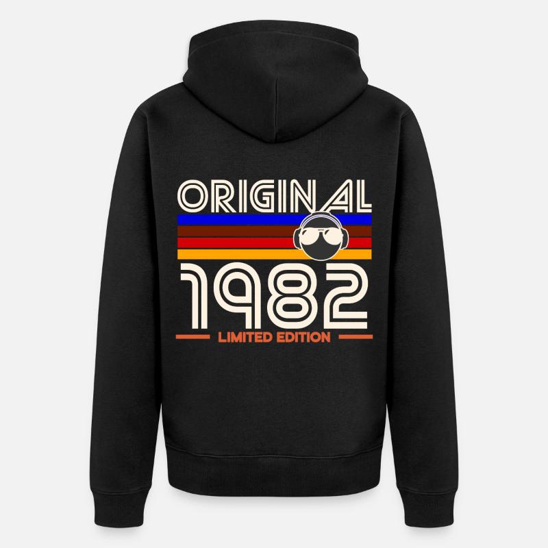 Original 1982 Édition Limitée - Veste à capuche bio Premium Unisexe - noir