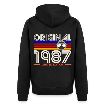 Original 1987 Limited Edition - Veste à capuche bio Premium Unisexe - noir - Dos - Nico (187cm)