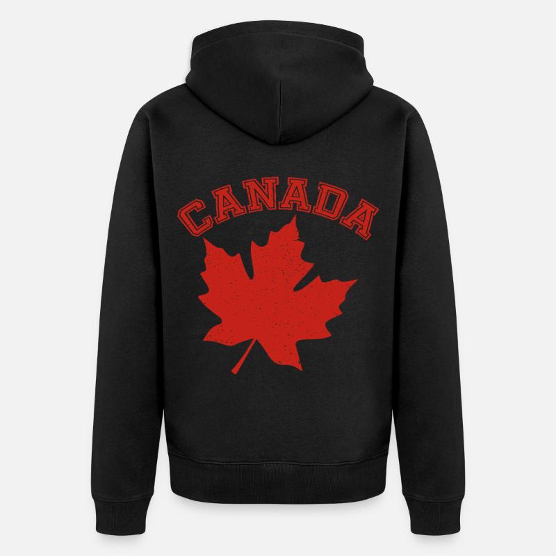 Canada Maple Leaf Fière Fierté canadienne - Veste à capuche bio Premium Unisexe - noir