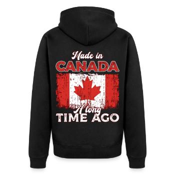 Fabriqué au Canada Il y a longtemps Racines canadiennes - Veste à capuche bio Premium Unisexe - noir - Dos - Nico (187cm)