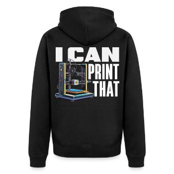 Ich Kann Das Drucken 3D Drucker Maker Lustig - Unisex Premium Bio Zip Hoodie - Schwarz - Hinten - Nico (187cm)