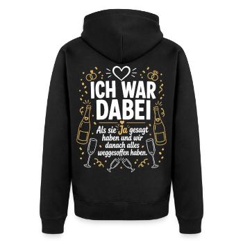 Ich war dabei und hab alles weggesoffen - Unisex Premium Bio Zip Hoodie - Schwarz - Hinten - Nico (187cm)