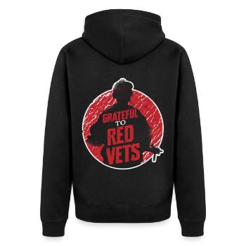 Veterans Day Für Republikaner - Unisex Premium Bio Zip Hoodie - Schwarz - Hinten - Nico (187cm)