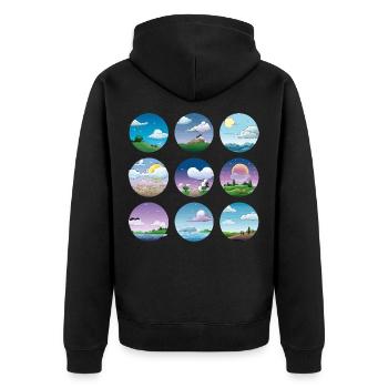 Circular Landscapes Day Night Collection - Unisex Premium Organic Zip Hoodie - black - Back - Nico (187cm)
