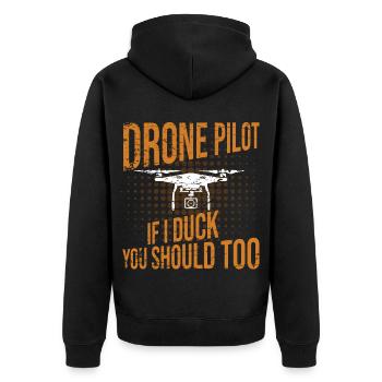 I've had enough, I'm going to fly a drone - Unisex Premium Organic Zip Hoodie - black - Back - Nico (187cm)