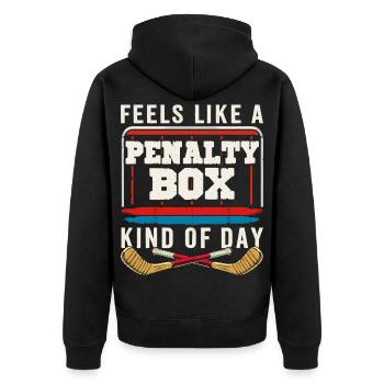 Hockey Lovers - Unisex Premium Organic Zip Hoodie - black - Back - Nico (187cm)