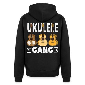 Ukulele Gang Hawaii Guitariste Musicien et musicien de groupe - Veste à capuche bio Premium Unisexe - noir - Dos - Nico (187cm)
